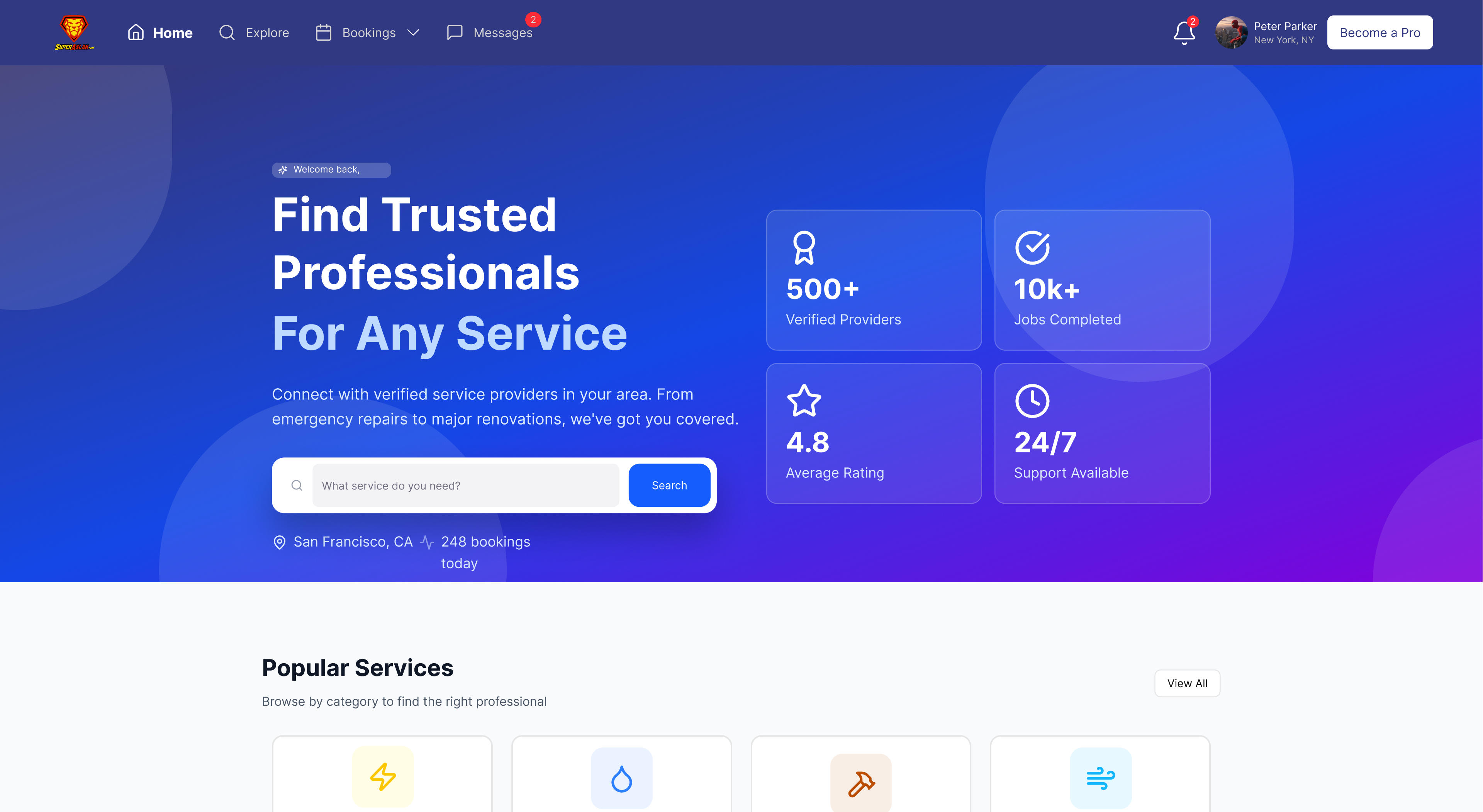 SuperAslan housing services platform preview